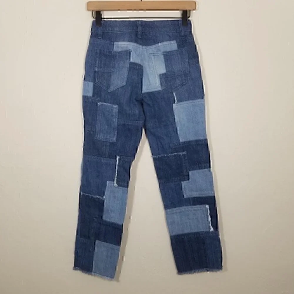 Michael Kors Two Tones Patchwork Raw Hem Jeans Size 00